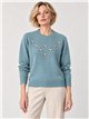 Maglia ricamata con motivi floreali