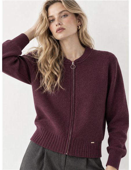 Cardigan in maglia con cerniera