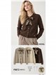 Wool blend cardigan with animal print bow