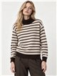 Wool blend striped roll neck sweater