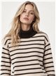 Wool blend striped roll neck sweater