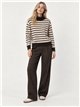 Wool blend striped roll neck sweater