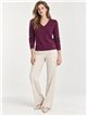 Zopfstrickpullover mit V-Ausschnitt