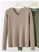Zopfstrickpullover mit V-Ausschnitt