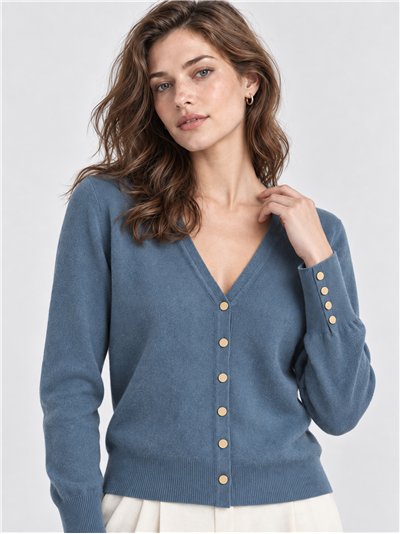 Cardigan con bottoni dorati