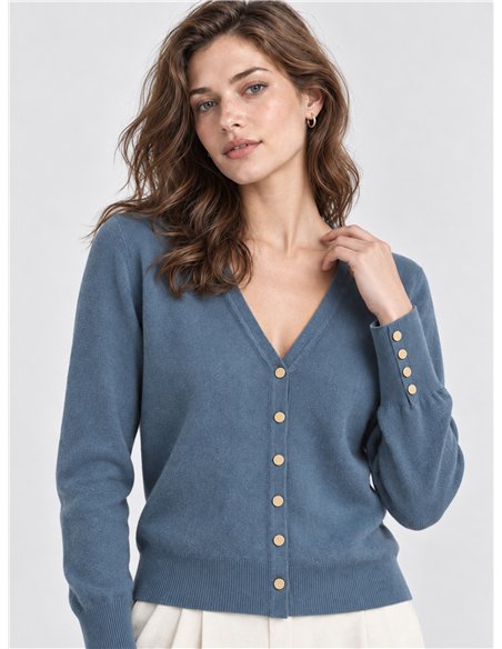 Cardigan con bottoni dorati