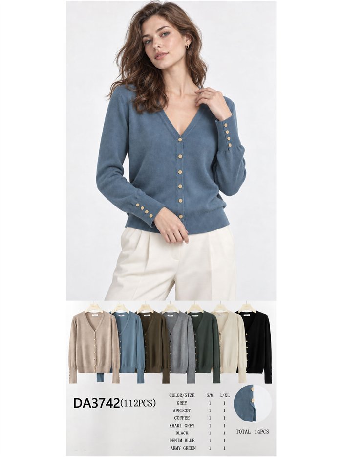 Cardigan con bottoni dorati