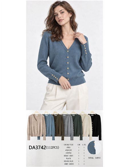 Cardigan con bottoni dorati