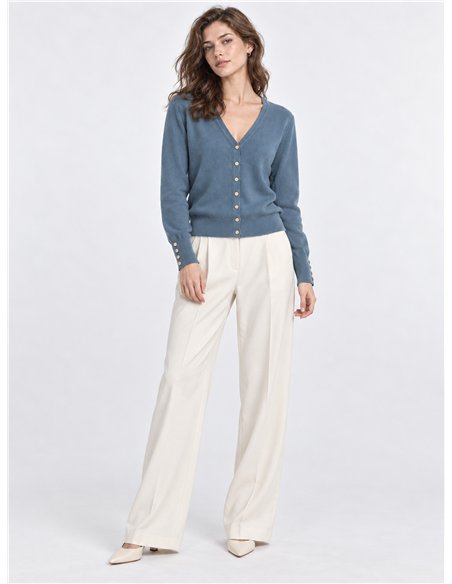 Cardigan con bottoni dorati