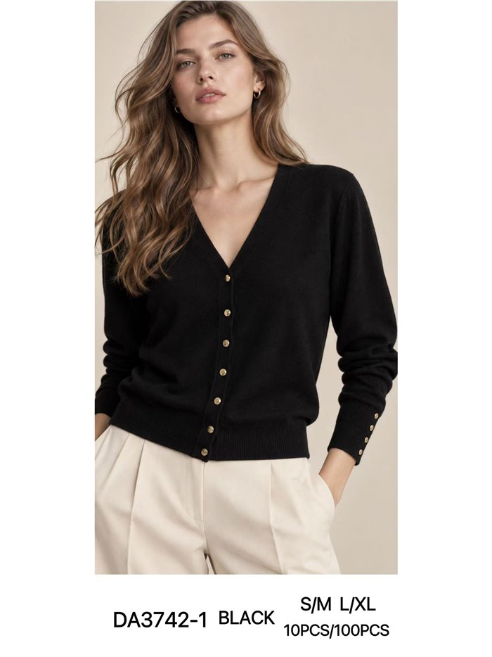 Cardigan con bottoni dorati