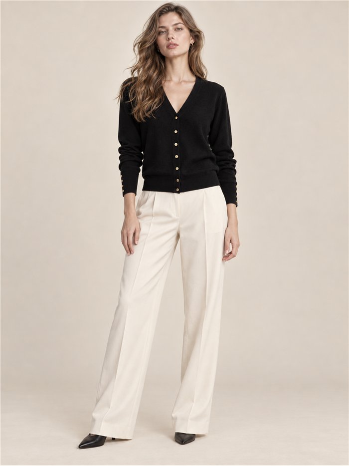 Cardigan con bottoni dorati