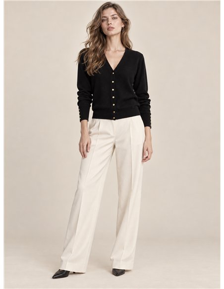 Cardigan con bottoni dorati