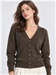 Giacca corta in maglia con scollo a V