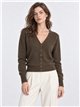 Giacca corta in maglia con scollo a V