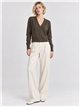 Giacca corta in maglia con scollo a V