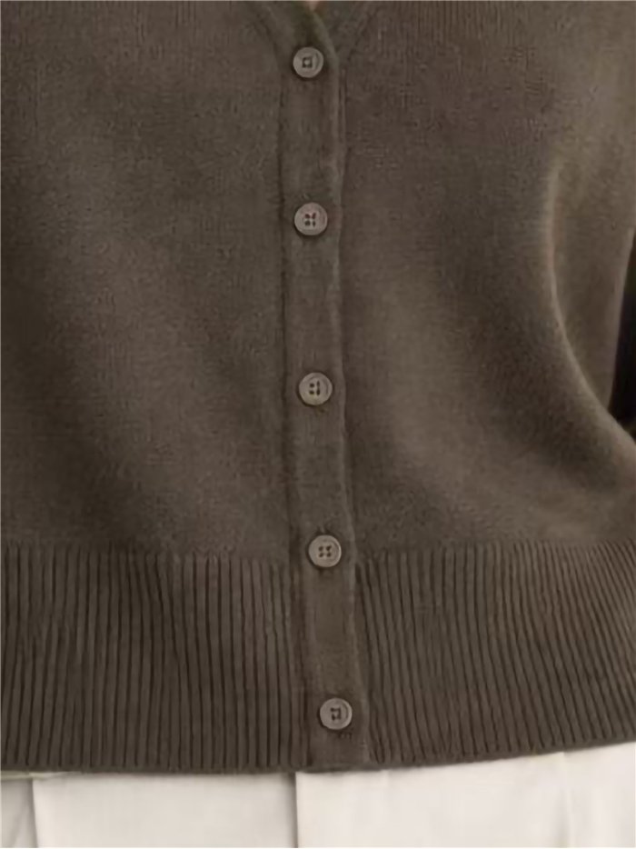 Giacca corta in maglia con scollo a V