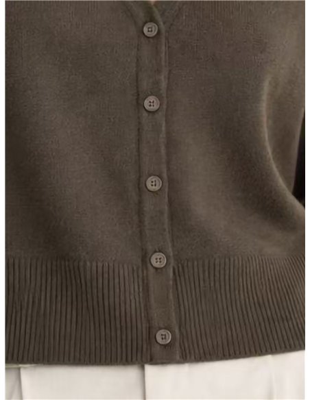 Giacca corta in maglia con scollo a V