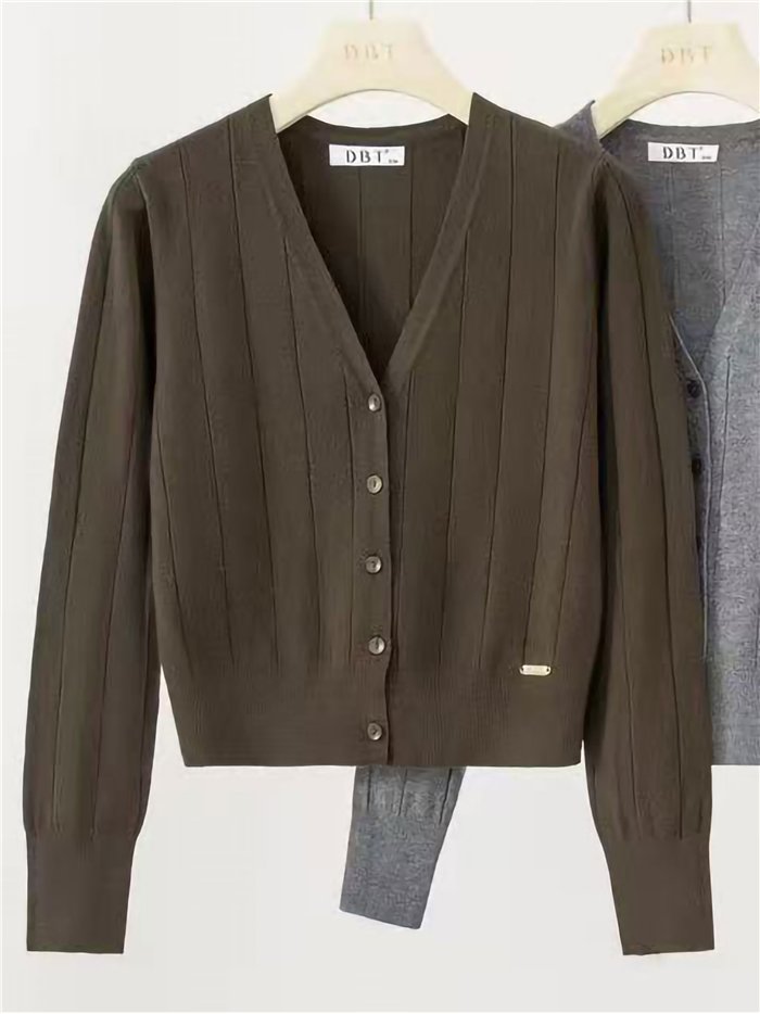 Chaqueta corta de punto canalé