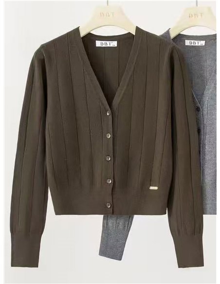 Chaqueta corta de punto canalé