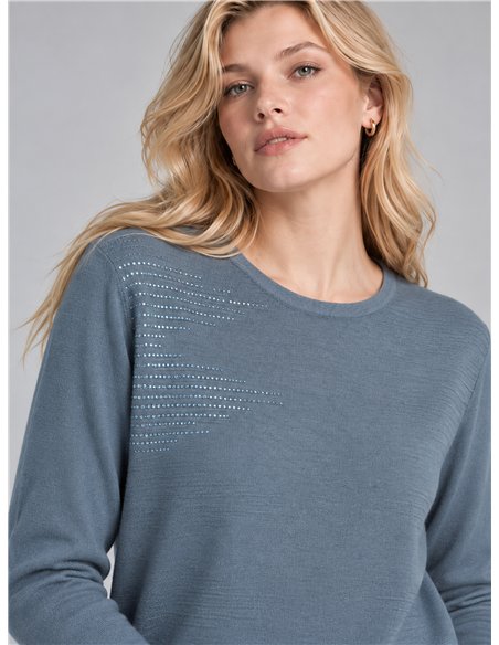 Jersey punto fino strass