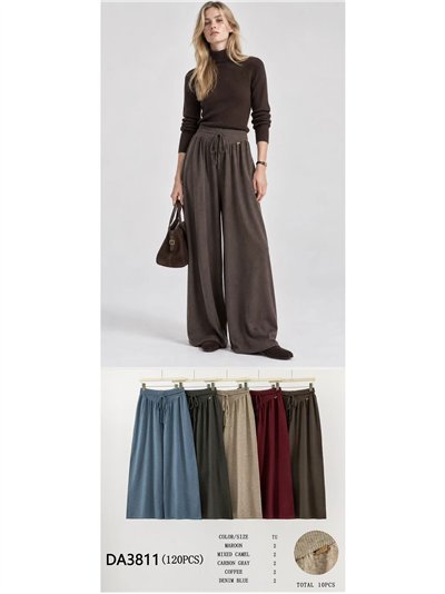 Pantalón palazzo de punto cordón 2