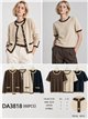 Set aus kontrastierender Strickjacke und Oberteil