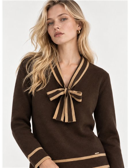 Jersey de punto lazo contraste