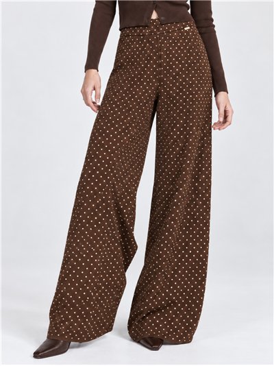 Pantalón wide leg de lunares