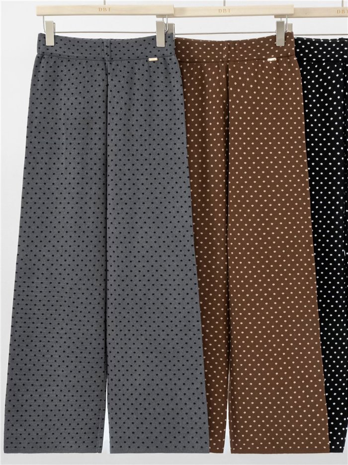 pantaloni a gamba larga a pois