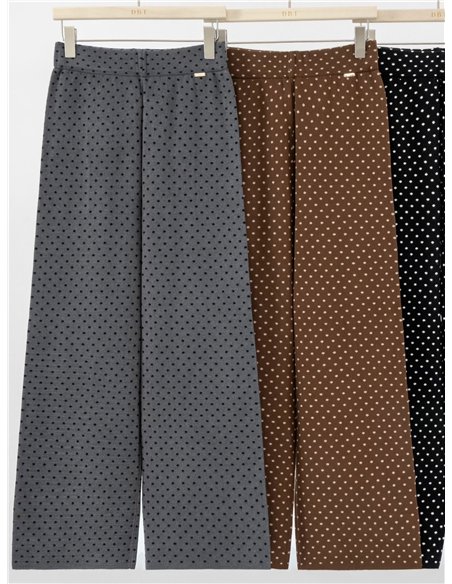 pantaloni a gamba larga a pois