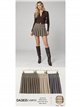 Pleated check knit mini skirt