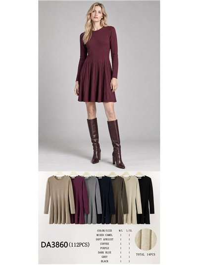 Vestido de punto falda evasé 2