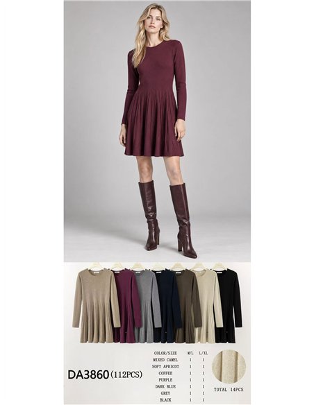 Vestido de punto falda evasé