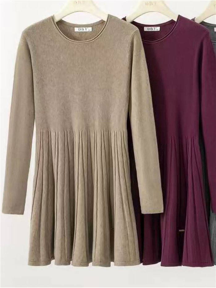 Vestido de punto falda evasé