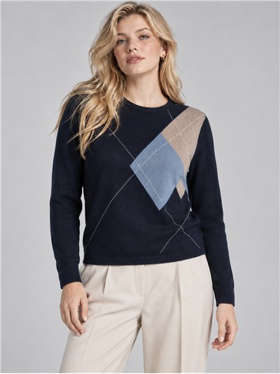 Jersey talla grande rombos strass