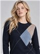 Jersey talla grande rombos strass
