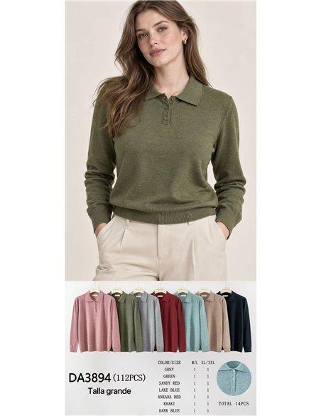 Jersey polo talla grande