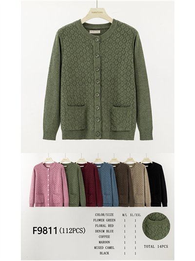 Chaqueta de punto textura bolsillos 2