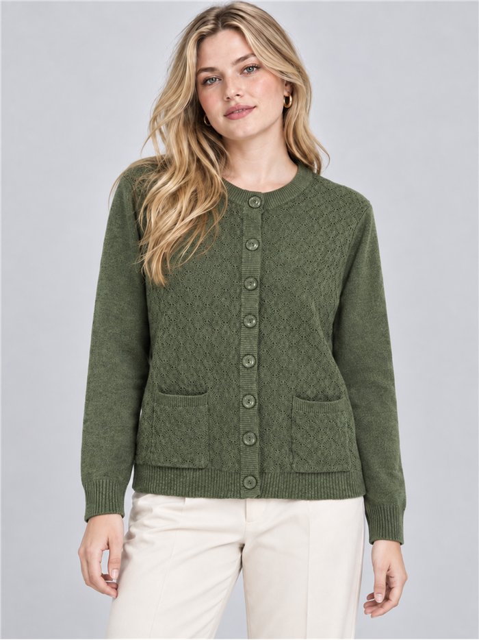 Chaqueta de punto textura bolsillos
