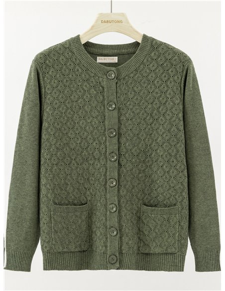 Chaqueta de punto textura bolsillos