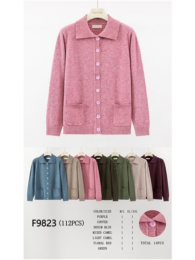 Veste en maille à col polo et poches 2