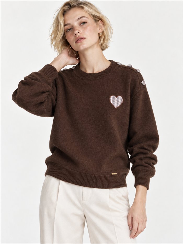 Jersey de lana y corazones vichy