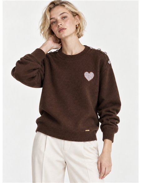 Jersey de lana y corazones vichy