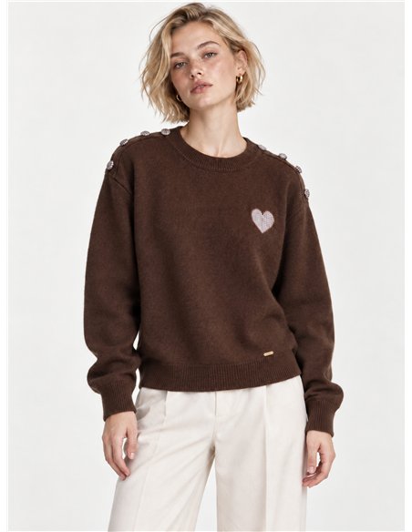 Jersey de lana y corazones vichy