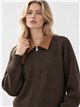 Chaqueta de punto cuello efecto ante