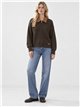 Chaqueta de punto cuello efecto ante