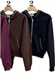 Sudadera tachuelas con cremallera