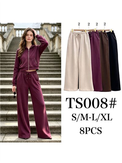 Pantalón de chándal wide leg con tachuelas 2