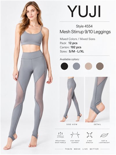 Leggings deportivos estribo y malla 2