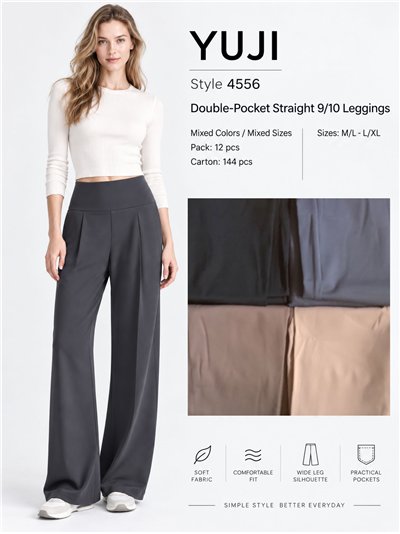 Pantalón deportivo wide leg bolsillos 2